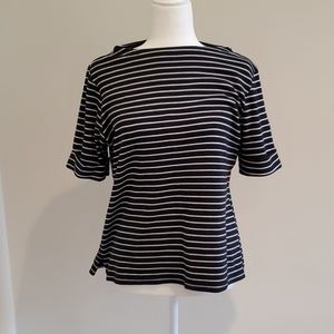 T-shirt strips black and white Size L